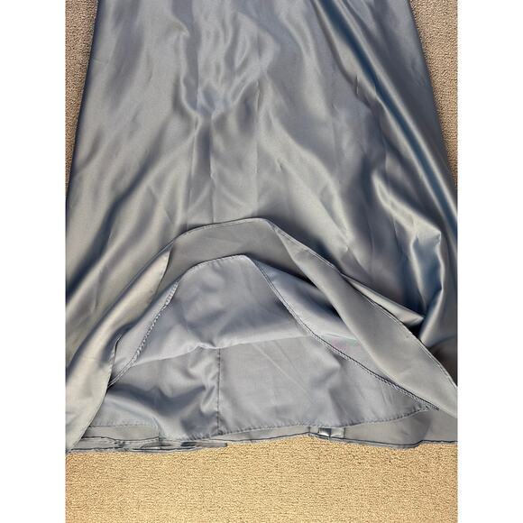 Sorella Vita Formal Dress Gown Modern Satin Bridesmaid Prom Stone Blue Size 10 - Picture 6 of 14